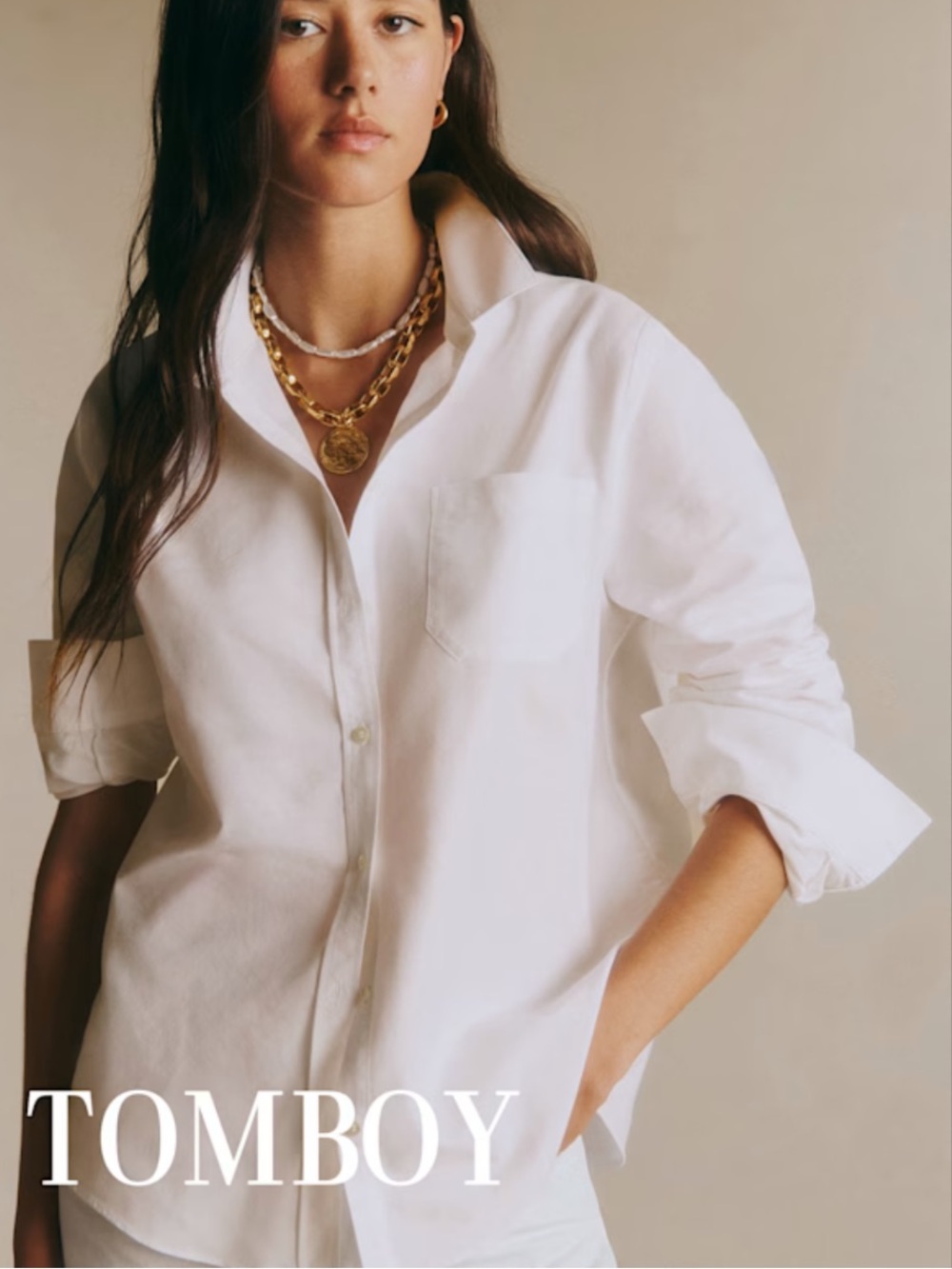Sézane Women's Classic White Button-Down Shirt